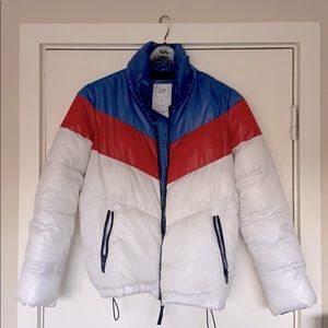 Coldcontrol max puffer jacket in red white blue